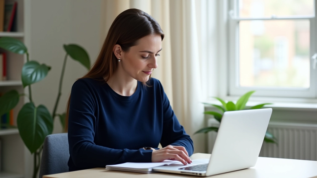 Person sitting at laptop looking at calendar application on screen with scheduled time blocks visible