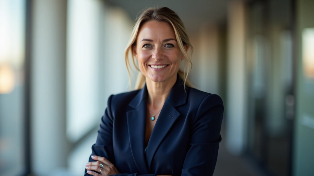 Person looking confident with arms crossed in professional setting with natural lighting